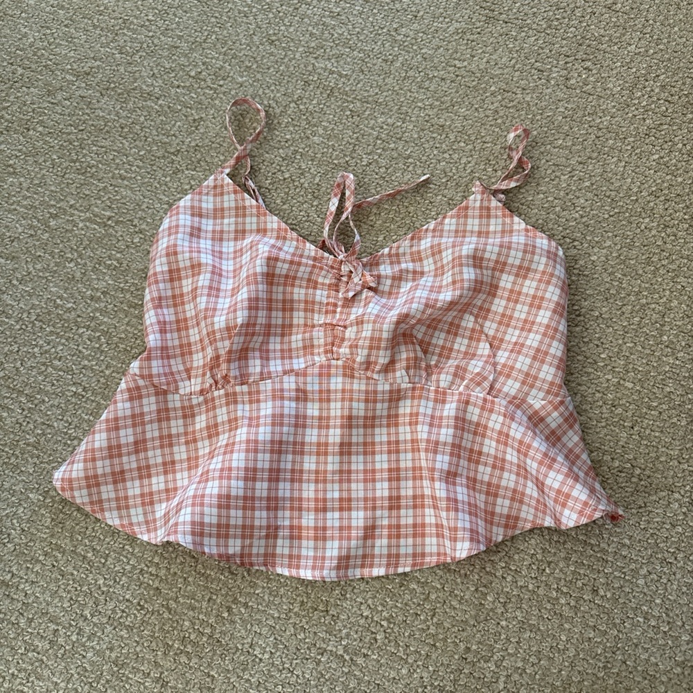 Plaid Pink Sleeveless Top